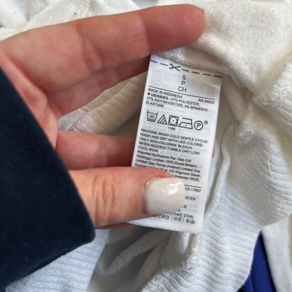 Gap White Tie Up Lightweight Hoodie Sweatshirt Size Small - Picture 3 of 5